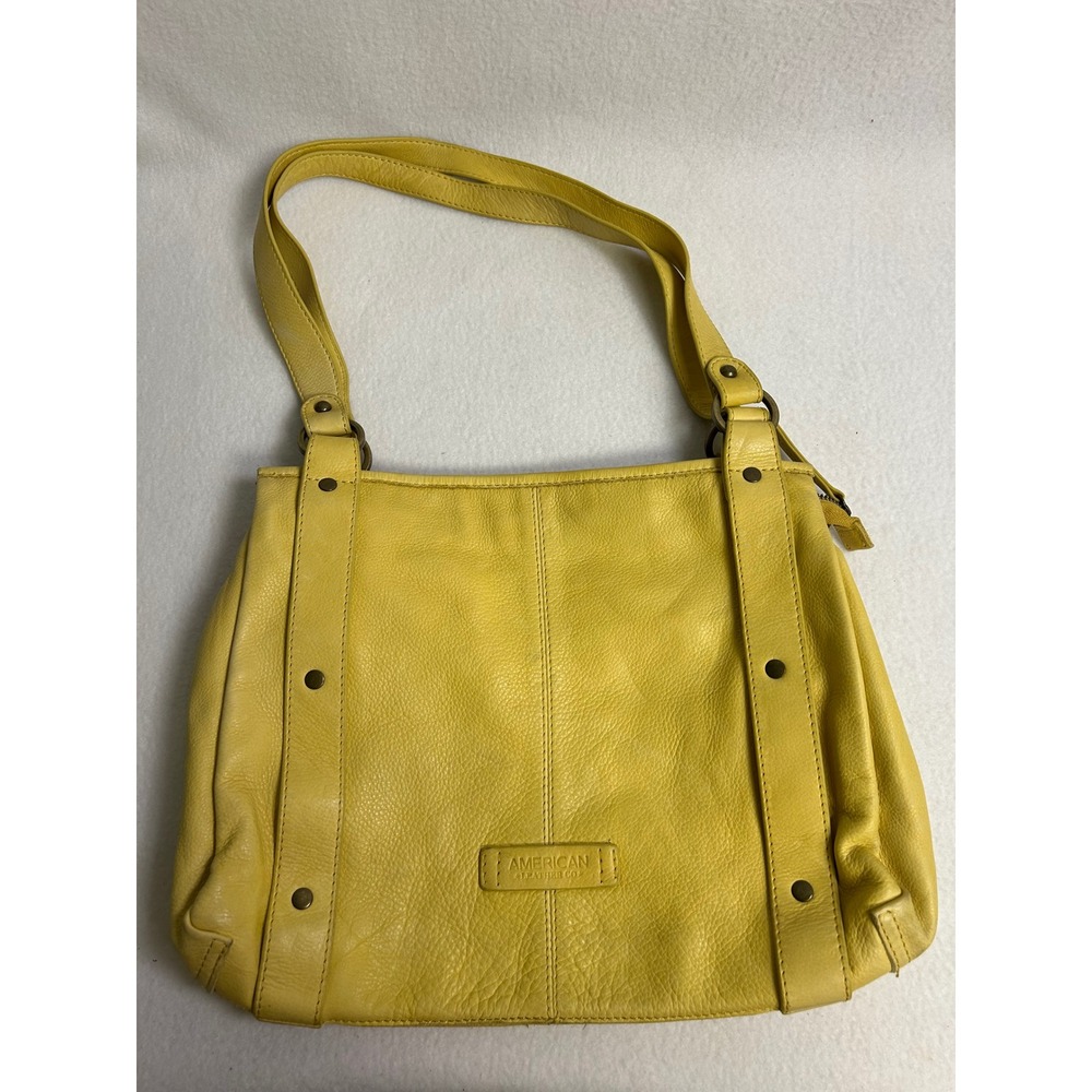 Boho Minimalist American Leather Co Womens Medium Yellow Leather Shoulder Bag